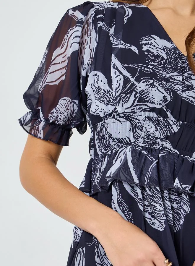 Styli  Women Floral Print A-Line Maxi Dress for Women | Best Price UAE